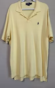 Polo Ralph Lauren Men’s Shirt XL Preppy Golf Dad Short Sleeve Pique Shirt Yellow - Picture 1 of 6