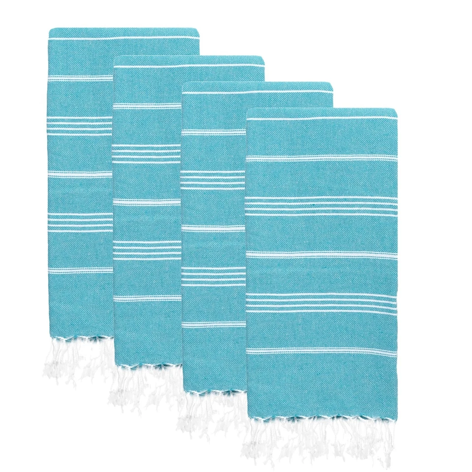 Набор из 4 турецких пляжных полотенец (38 x 71 дюйм) | 100% хлопок очень большое турецкое полотенце - Изображение 1 из 4