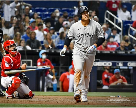 Anthony Rizzo New York Yankees Unsigned Home Run vs. Miami Marlins Photograph Cover