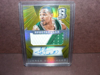 2014-15 PANINI SPECTRA JARED SULLINGER GAME-WORN PATCH GOLD PRIZM AUTO SP 01/10 - Image 1 of 3