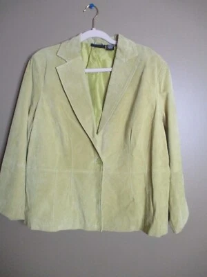 Relativity 2X Chaqueta de Cuero Gamuza Verde Lima Un Botón Peplum Foto 1 de 3