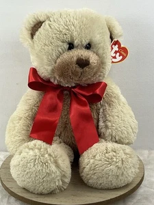Ty Classic Beanie Baby Sugarbeary Ribbon Bow Beige Teddy Bear Plush Toy 2006 - Picture 1 of 13
