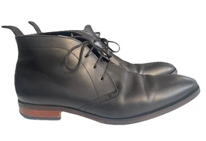Dune London Men's Black MARVINN Leather Ankle Chukka Boots Lace Up Shoes 9M/43 - Picture 1 of 13
