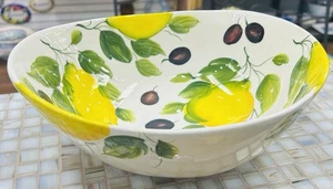Bassano Ceramics 12’’ Bowl 🍋 🫒 Made/Painted by hand-Italy - Imagen 1 de 5