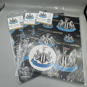 Official NEWCASTLE UNITED Birthday Gift Wrapping Paper Wrap Football x3 PACKS - Picture 1 of 10