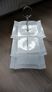 Porzelan Etagere in Weiß 3-teilig - Bild 1 von 11