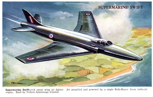 Supermarine Swift Flugzeug Vintage Postkarte - Bild 1 von 2