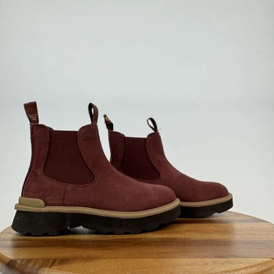 Nuevas Mujeres Sorel Hi-Line Borgoña Gamuza Botines Chelsea Impermeables Talla 7 M Foto 1 de 4