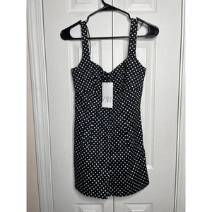 NEW Zara Black White Polka Dots Romper Playsuit Womens Size XS - Picture 1 of 9