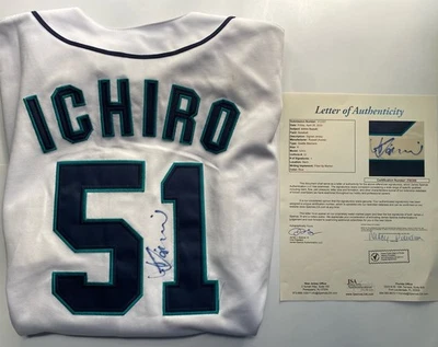 ICHIRO SUZUKI Autographed Signed Japan Star Seattle Mariners Baseball Jersey COA - Image 1 of 4
