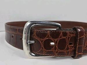 Ralph Lauren 1985 - Echt Krokodil Sterling Silber Spitze/Schnalle Gürtel - Gr. 32 - Bild 1 von 14