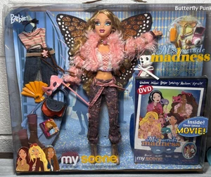 2004 Barbie My Scene Masquerade Madness Kennedy Butterfly Punk Eyelash Doll Rare - Picture 1 of 8