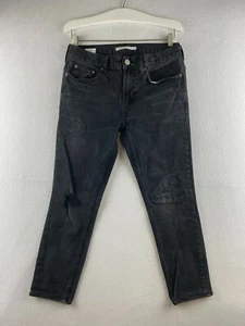 PacSun Jeans Herren 28 x 30 Schwarz Tapered Stacked Skinny Stretch Distressed Rip - Bild 1 von 11