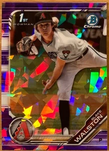 2019 Bowman Chrome Draft SAPPHIRE Blake Walston PURPLE #01/10 Refractor RC AZ - Picture 1 of 2
