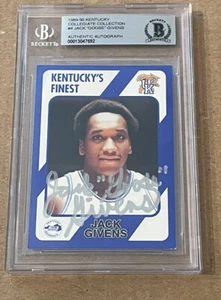 JACK GIVENS SIGNED1989-90 KENTUCKY COLLEGIATE COLLECTION BECKETT BAS KENTUCKY - Picture 1 of 2