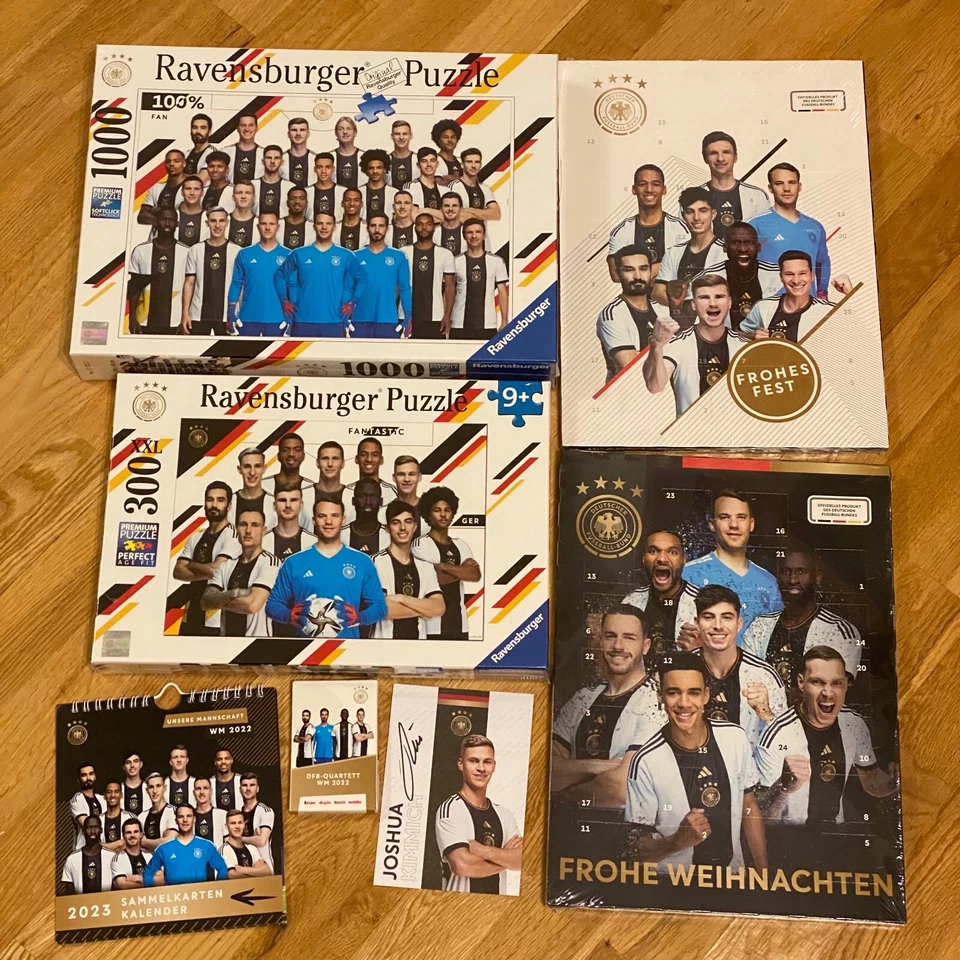 DFB NATIONALMANNSCHAFT 2x Puzzles+Postkartenkalender+Quartett+2x Adventskalender - Bild 1 von 4