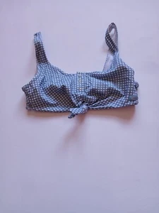 Banana Moon Swim Bikini Top Girls Blue Checkered Knot Front Size XS G95-50 - Picture 1 of 3