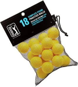 PGA TOUR: 18 DIMPLED FOAM PRACTICE BALLS. YELLOW.  ORG$25 NOW$20 NEW! - Bild 1 von 1