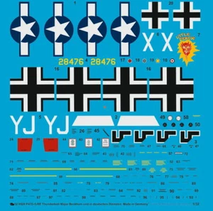 Peddinghaus-Decals 1/32 0928 Thunderbolt Maj Beckham IN Allemand Services Avec - Photo 1 sur 1