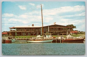 The Flying Bridge Restaurant Lounge Falmouth Massachusetts Advertising Postcard - Picture 1 of 2
