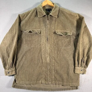 Vintage Anchor Blue Corduroy Shacket Jacket Mens Medium Green Full Zip Outerwear - Picture 1 of 10