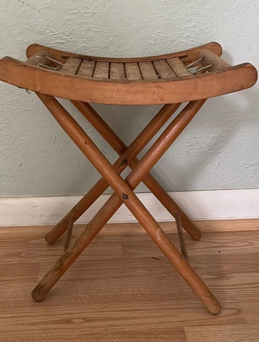 Vintage Camping Wooden Folding Stool 1950’s Cover