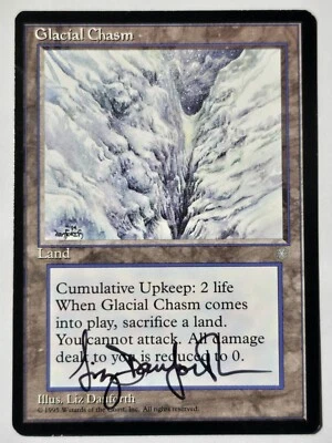 GLACIAL CHASM Liz Danforth ARTIST SIGNED Signature Ice Age Autograph MTG Magic - Image 1 of 2