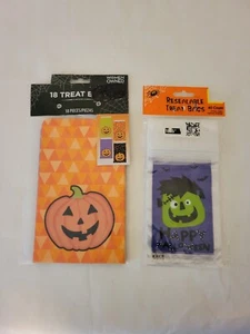 Lote de 2 bolsas de golosinas de calabaza de Halloween de 18 quilates y bolsas de golosinas resellables de 40 quilates ¡NUEVO EN PAQUETE! - Imagen 1 de 3