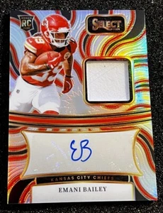 2024 Panini Select Emani Bailey Auto Silver Prizm Signatures Chiefs #'d /199 - Picture 1 of 5
