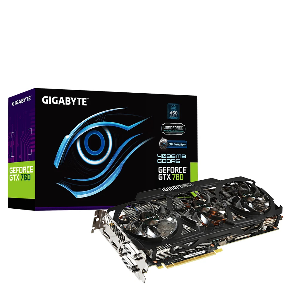 Gigabyte Windforce GV-N760C-4GD REV:1.0 Graphics Card - Image 1 of 1