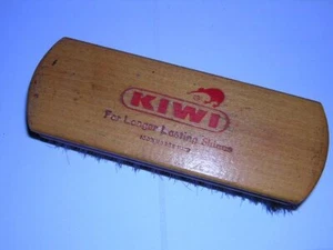 Vintage Kiwi 6.5" Shoe Polisher 100% Horse Hair Wood Brush for Lasting Shines - Picture 1 of 2