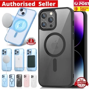 For iPhone MagSafe 16 15 14 13 12 11 Pro Max Case Clear Magnet Shockproof Cover - Picture 1 of 30
