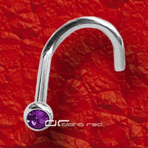  »»» NASENPIERCING SPIRALE Stecker gebogen MIT KRISTALL 5 Farben 779 - Bild 1 von 6