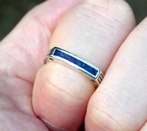 Ava Yetter Southwestern Sterling Silber Crushed Lapis Stapelring 925 Gr. 5,25 - Bild 1 von 16