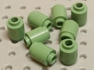 Lego Brick Round 1x1 with Stud Hole [3062b] Sand Green x8 - Picture 1 of 3