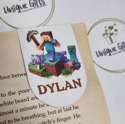 Minecraft Magnetic Bookmark | Book Lover Gift | Hand Made | Boys | Game | Kids
