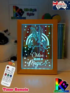 PEGASUS MAGICAL UNICORN PERSONALISED 3D LED Night Light 7 Colour Change Lamp - Picture 1 of 13
