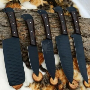 Premium Koch Messer Set Edelstahl Küchenmesser Set mit Lederetui JWK - Bild 1 von 9