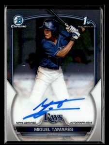 Miguel Tamares AUTO - 2023 Bowman Chrome 1st Autograph  #CPA-MT Rays