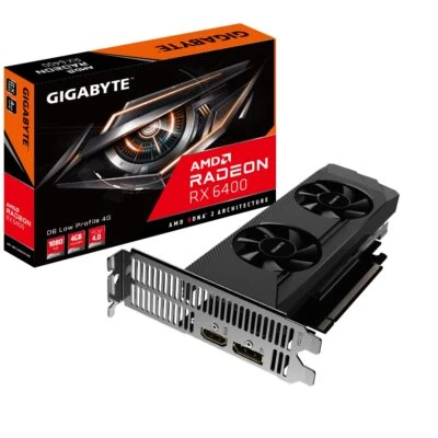 GIGABYTE Radeon RX 6400 D6 Graphics Card Low Profile 4GB GDDR6 GV-R64D6-4GL NEW - Image 1 of 4