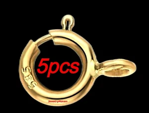 (5) PAQUETE DE CINCO PESO ESTÁNDAR 5,5 mm oro amarillo 14k cierre de anillo cerrado - Imagen 1 de 3