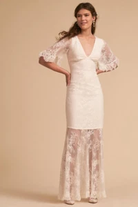 BHLDN BrIdal Wedding TALULAH Anson Dress Sz Small - NEW - White Lace Sz Small - Picture 1 of 10