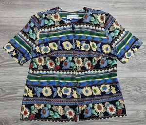 Jessica Howard Blouse Adult Size 16 Vintage Floral Short Sleeve Button Womens - Picture 1 of 5