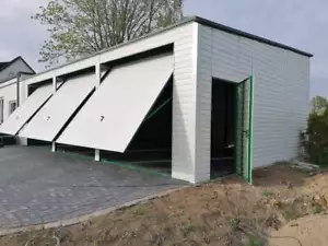 Blechgarage Garage Geräteschupppen 10x5 m verzinkt KFZ Lagerhalle mit Schwingtor - Bild 1 von 6