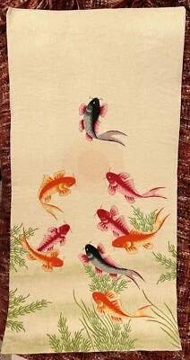 Tapiz de pared hecho a mano bordado crewel firmado Chan Thien ÚNICO arte popular Vietnam Foto 1 de 4