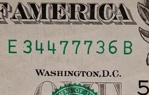 34477736 Unique/Fancy Serial Number $1 One Dollar Bill  Circulated But Nice  - Picture 1 of 3