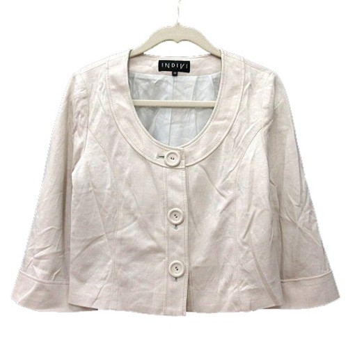 Indivi Giacca Senza Collo Singola Totale Foderata 38 M Bianco Off White MN Usata a498560
