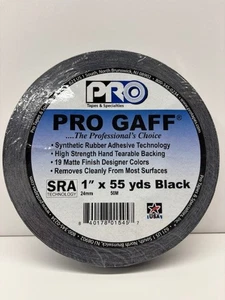 Pro Tapes Pro Gaffer Tape Black 1" x 55 yds. - Picture 1 of 2