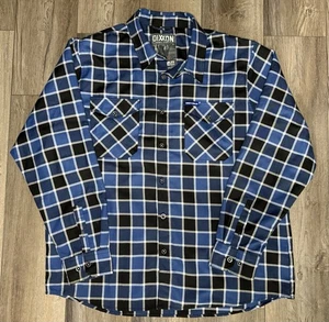 DIXXON Flannel Limited "Grey Daze” XXL Plaid Blue/Black Button-Up Shirt - Picture 1 of 8