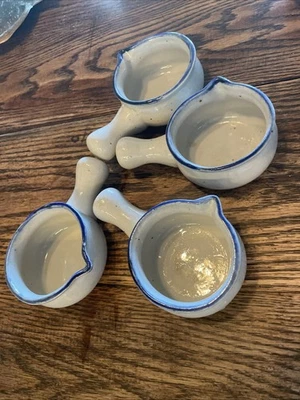 "Mini tazas de cerámica para servir con mango y caño 4 crema, arce o salsa diámetro 3""" Foto 1 de 2